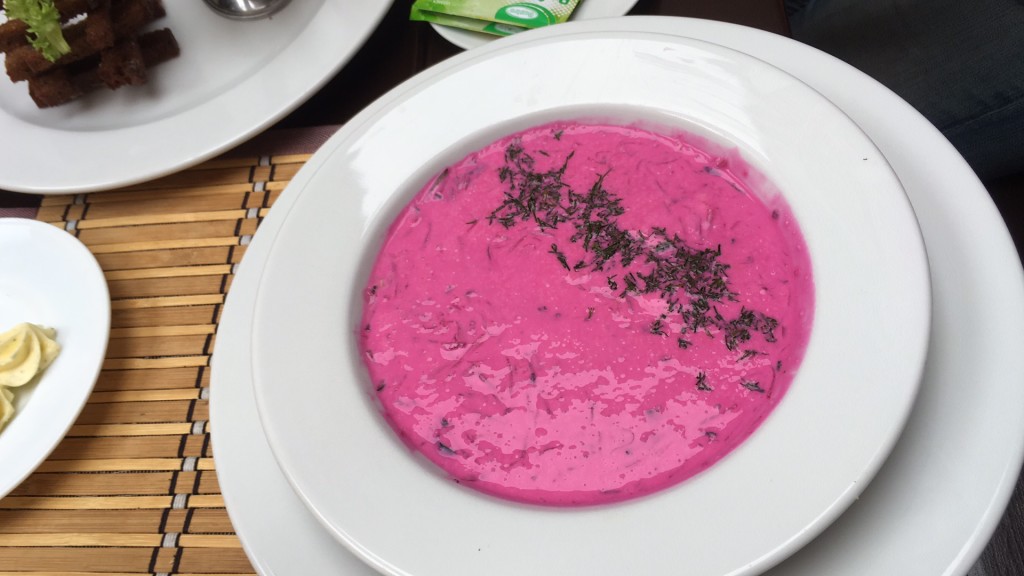 Cold Pink Soup at RESTAURANT LOKYS